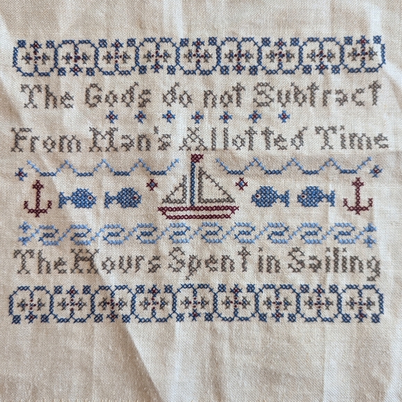 Finished Cross Stitch Project Sampler. Unframed - Picture 2 of 5